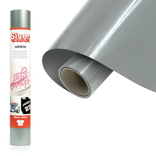 Siser EcoStretch Silver, 30cm x 0,5m, elastisches Thermotransfer-Vinyl zur Personalisierung von Stoffen und Sportbekleidung, leicht zu schneiden Siser EcoStretch Silver, 30cm x 0,5m, elastisches Thermotransfer-Vinyl zur Personalisierung von Stoffen und Sportbekleidung, leicht zu schneiden von SISER