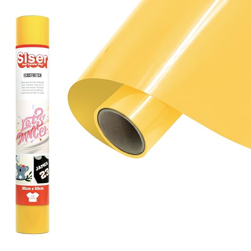 Siser EcoStretch Gelb, 30cm x 0,5m, elastisches Thermotransfer-Vinyl zur Personalisierung von Stoffen und Sportbekleidung, leicht zu schneiden Siser EcoStretch Gelb, 30cm x 0,5m, elastisches Thermotransfer-Vinyl zur Personalisierung von Stoffen und Sportbekleidung, leicht zu schneiden von SISER