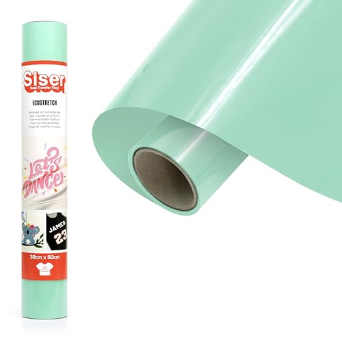 Siser EcoStretch Mintgrün, 30cm x 0,5m, elastisches und vielseitige Thermotransfer-Vinyl zur Personalisierung von Stoffen und Sportbekleidung, leicht zu schneiden von SISER