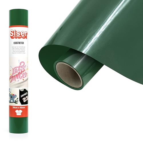 Siser EcoStretch Grün, 30cm x 0,5m, elastisches Thermotransfer-Vinyl zur Personalisierung von Stoffen und Sportbekleidung, leicht zu schneiden von SISER