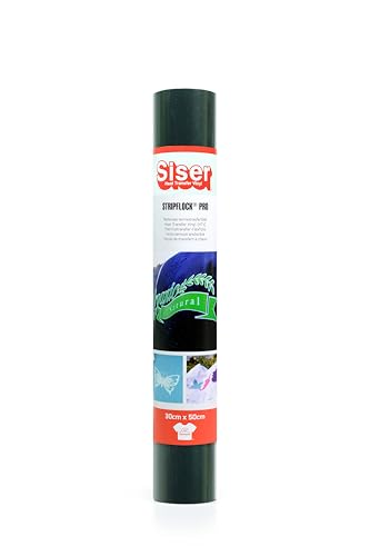Siser 1FFLKPRO-BK-3050 Thermotransfer-Medium mit samtiger Flockoberfläche, Vinyl, Schwarz, 50 cm x 30 cm von SISER