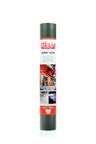 Siser Electric Gunmental, 30cm x 1m, thermotransferierbares, irisierendes Vinyl zur Personalisierung von Stoffen, Kleidung und Accessoires, Bastelartikel, leicht zu schneiden von SISER