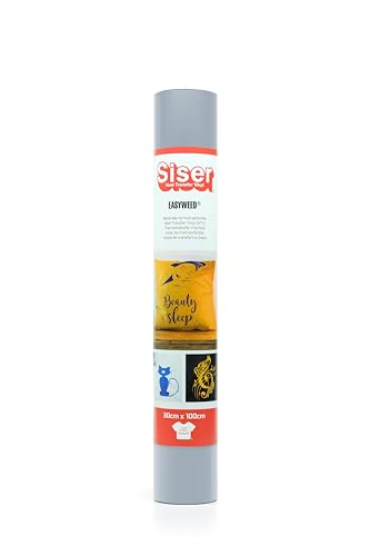 Siser® EasyWeed® Ash, 30cm x 1m, thermo-transferierbare Flexfolie für die Personalisierung von Stoffen, kreative Hobbys, zertifiziert nach VeganOk und Öko-Tex Standard 100 Klasse I von SISER
