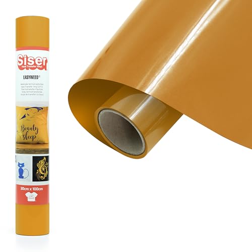 Siser® EasyWeed® Senf, 30cm x 1m, thermo-transferierbare Flexfolie zur Personalisierung von Stoffen, kreative Hobbys, zertifiziert nach VeganOk und Öko-Tex Standard 100 Klasse I von SISER