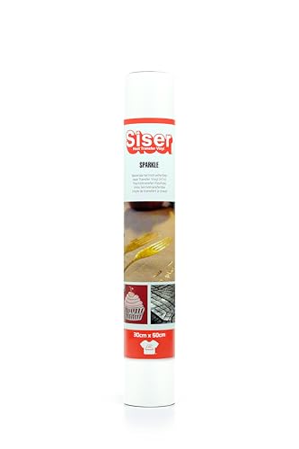 Siser Sparkle Thermotransfer Vinyl mit glänzendem Glitzereffekt ,30cm × 0,5 m, Glass, 1 Einheit Siser Sparkle Thermotransfer Vinyl mit glänzendem Glitzereffekt ,30cm × 0,5 m, Glass, 1 Einheit von SISER
