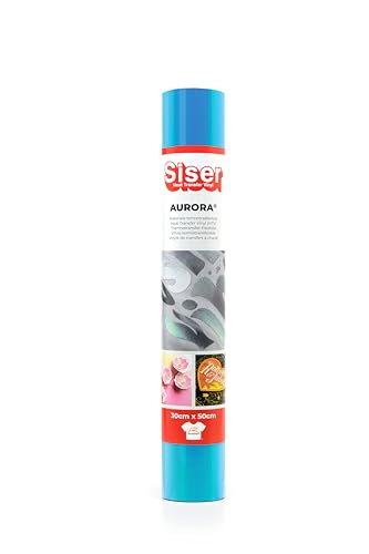 Siser Aurora - Thermovinyl Cyan 30x50 cm, für Textiltransfers mit dem Schneideplotter| Schillernde Oberfläche. Applikation mit Transferpresse oder Bügeleisen Siser Aurora - Thermovinyl Cyan 30x50 cm, für Textiltransfers mit dem Schneideplotter| Schillernde Oberfläche. Applikation mit Transferpresse oder Bügeleisen von SISER