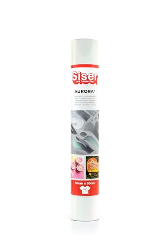 Siser Aurora - Thermovinyl Schillernd Weiß 30x50 cm, für Textiltransfers mit dem Schneideplotter|Schillerndes Finish. Applikation mit Transferpresse oder Bügeleisen Siser Aurora - Thermovinyl Schillernd Weiß 30x50 cm, für Textiltransfers mit dem Schneideplotter|Schillerndes Finish. Applikation mit Transferpresse oder Bügeleisen von SISER