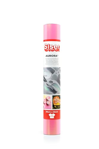 Siser Aurora - Thermovinyl Schillerndes Pink 30x50 cm, für Textiltransfers mit dem Schneideplotter|Schillerndes Finish. Applikation mit Transferpresse oder Bügeleisen von SISER