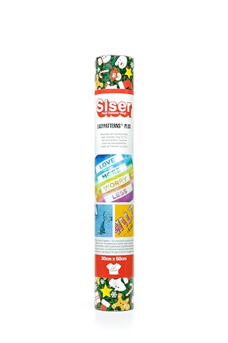 Siser Easypatterns PLUS Joyful Christmas, 30cm x 0,5m, Thermotransfer Vinyl zur Personalisierung von Kleidung, Accessoires und Dekostoffen, Material für Bastelartikel, geeignet für Kinderkleidung von SISER