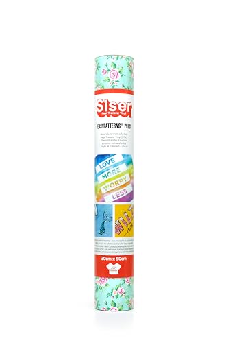 Siser Easypatterns PLUS Vintage-Rosen, 30cm x 0,5m, Thermotransfer Vinyl zur Personalisierung von Kleidung, Accessoires und Textilmöbel, Material für Bastelartikel, geeignet für Kinderkleidung von SISER