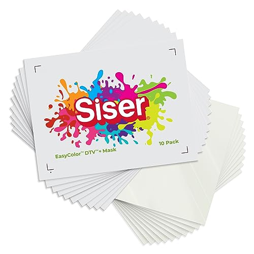 Siser EasyColor DTV und TTD Easy Mask 21,3 x 27,9 cm Bundle – Tintenstrahldrucker-kompatibles Wärmetransfer-Vinyl (je 10 Blatt) von SISER