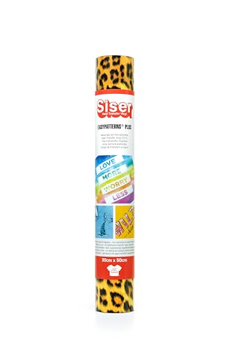 Siser Easypatterns Plus Wild Leopard zum Aufbügeln, 30 cm x 0,5 m, Vinyl zum Aufbügeln, für Kleidung, Accessoires und Heimtextilien, geeignet für Kinderkleidung. von SISER