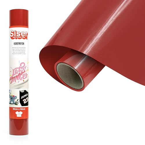 Siser EcoStretch Rot, 30cm x 0,5mt, Thermotransfer-Vinyl für die individuelle Gestaltung von Kleidungsstücken und Sportbekleidung, leicht zu schneiden Siser EcoStretch Rot, 30cm x 0,5mt, Thermotransfer-Vinyl für die individuelle Gestaltung von Kleidungsstücken und Sportbekleidung, leicht zu schneiden von SISER