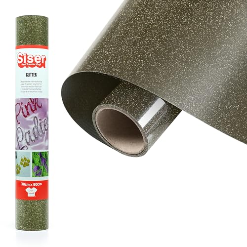 Siser Glitter Black Gold, 30cm x 0,5mt, thermotransferierbares Glitter Vinyl für die individuelle Gestaltung von Stoffen, Kleidung und Accessoires, Bastelartikel, leicht zu schneiden Siser Glitter Black Gold, 30cm x 0,5mt, thermotransferierbares Glitter Vinyl für die individuelle Gestaltung von Stoffen, Kleidung und Accessoires, Bastelartikel, leicht zu schneiden von SISER
