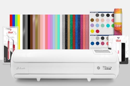 Siser Juliet® Klebefolien Paket – Professioneller, hoch präziser Schneideplotter mit Selbstklebefolien, Rakel und Zubehör - Ideal für Papier, Etiketten, Dekorationen und Hobbyarbeiten von SISER