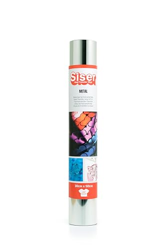 Siser Metal Silver Silver, 30cm x 0,5mt, thermotransferierbares Vinyl, Metall Effekt für die individuelle Gestaltung von Stoffen, Kleidung und Accessoires, Bastelartikel, leicht zu schneiden Siser Metal Silver Silver, 30cm x 0,5mt, thermotransferierbares Vinyl, Metall Effekt für die individuelle Gestaltung von Stoffen, Kleidung und Accessoires, Bastelartikel, leicht zu schneiden von SISER