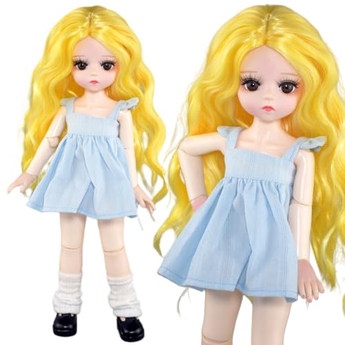 SISON BENNE 30cm BJD Puppe 1/6 bewegliche gemeinsame weibliche Mädchen Körper DIY-Spielzeug mit vollem Set Kleidung Outfits (Harper (Haar A#)) von SISON BENNE