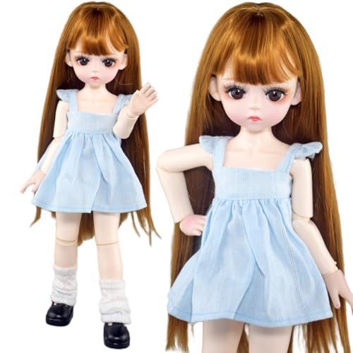 SISON BENNE 30cm BJD Puppe 1/6 bewegliche gemeinsame weibliche Mädchen Körper DIY-Spielzeug mit vollem Set Kleidung Outfits (Harper (Haar C#)) von SISON BENNE
