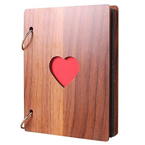 Fotoalbum Kreative 6-Zoll-Liebe aus Holz-Album-Sammler-Edition Retro handgemachtes Album-Jugend-Graduation Foto-Geschenk for Mama-Freund Jungen-Mädchen-Klassenkamerad Fotobuch ( Color : Wood color ) von SISWIM