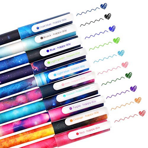 SITAKE 10 Stk. Niedliche Stifte Kawaii Pens Fun Pens, 0,38 mm farbiges Schreibgel Kugelschreiber, Koreanisch Japanisches Briefpapier Sets Schulmaterial für Mädchen im Teenageralter (Sky) von SITAKE