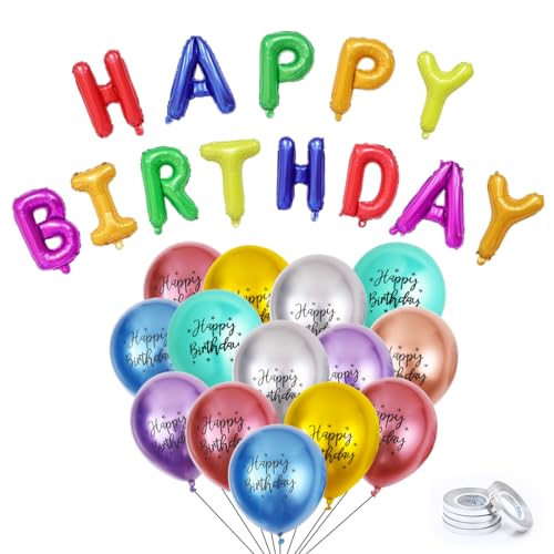 Alles Gute zum Geburtstag Metallic Luftballons, 49pcs Latex gemischte Farbe alles Gute zum Geburtstag Ballon Banner Set, 12 Zoll alles Gute zum Geburtstag gedruckt Chrome bunte Ballons Alles Gute zum Geburtstag Metallic Luftballons, 49pcs Latex gemischte Farbe alles Gute zum Geburtstag Ballon Banner Set, 12 Zoll alles Gute zum Geburtstag gedruckt Chrome bunte Ballons von SITAKEGS