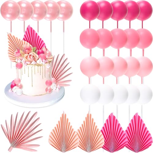 30 Stück Torten Deko, Rosa Blätter Kuchen Deko, Boho-Kuchendekorationen, Tortendeko Kuchenkugel für Geburtstag, Valentinstag, Muttertag 30 Stück Torten Deko, Rosa Blätter Kuchen Deko, Boho-Kuchendekorationen, Tortendeko Kuchenkugel für Geburtstag, Valentinstag, Muttertag von SIWOKJJO