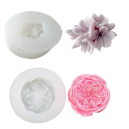 SIXHAOBU 2pcs 3D Blume Silikon Seife Form Blumen Duftkerzen Silikonformen Kerzenformen Zum Gießen Kerzen Selber Machen Set Kerzen Formen Silikon für handgefertigte Kuchendekoration, Schokolade SIXHAOBU 2pcs 3D Blume Silikon Seife Form Blumen Duftkerzen Silikonformen Kerzenformen Zum Gießen Kerzen Selber Machen Set Kerzen Formen Silikon für handgefertigte Kuchendekoration, Schokolade von SIXHAOBU