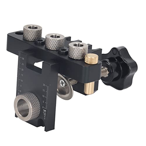 Holzbearbeitungs -Bohranleitung Kit mit Fester Reparatur für Präzise Lochbohrungen, Taschenloch -Jig -Kit für Runde Holzdübel, Aluminiumlegierungskonstruktion von SIXRUN