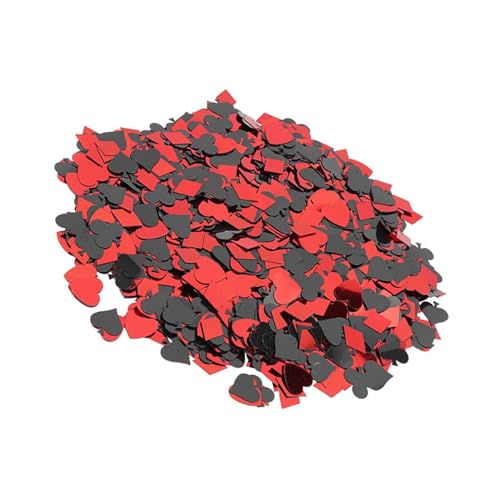 Nachtparty-Tischkonfetti mit Pailletten, Dekoration für Hochzeit, Nacht, Party, Geburtstag, 60 G, Schwarz-rot, Gemischte Form, PVC (Herz-Pfirsich- und Pflaumen-Mischung) von SIXRUN