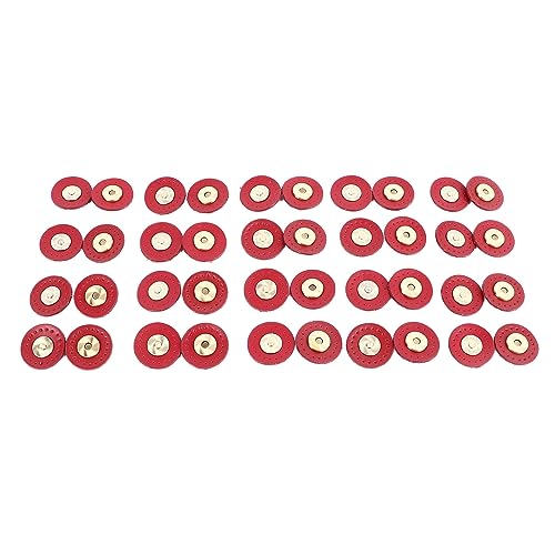 SIXRUN 20 Sets, Ledermagnet -Snap für Geldbörsen, Magnetknopfverschluss -Schnappschüsse 14mm, DIY -Handhandwerkszubehör für Taschen, Geldbörsen, Jacken, Lederwaren, mit Quilt (Rot) von SIXRUN