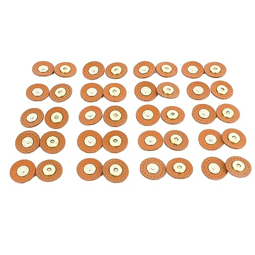SIXRUN 20 Sets, Ledermagnet -Snap für Geldbörsen, Magnetknopfverschluss -Schnappschüsse 14mm, DIY -Handhandwerkszubehör für Taschen, Geldbörsen, Jacken, Lederwaren, mit Quilt (Tonbank) von SIXRUN