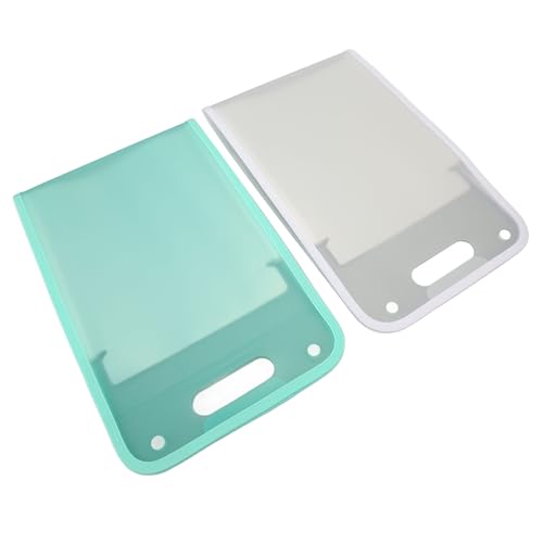 SIXRUN 2pcs Vertikale Dateiordner, Großkapazität A4 Dokumentordner Tragbarer Kunststoff -Datei Organizer (Weiß und Grün) von SIXRUN