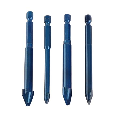 SIXRUN 4pccs Excentric Tilts Tilts Bohrlegungsfliesen Bit Drift Set Croooked Head für Glasbetonmauerwerk, Plastik, Plastik (90mm) von SIXRUN