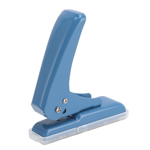 SIXRUN 5.5mm Ein Lochpfeifer, Papier Stanzer Handlochwerkzeug, Tragbarer Eckenstanzer mit Chip-Auffangbox für Handwerk, Schule, Büro (BLUE) von SIXRUN