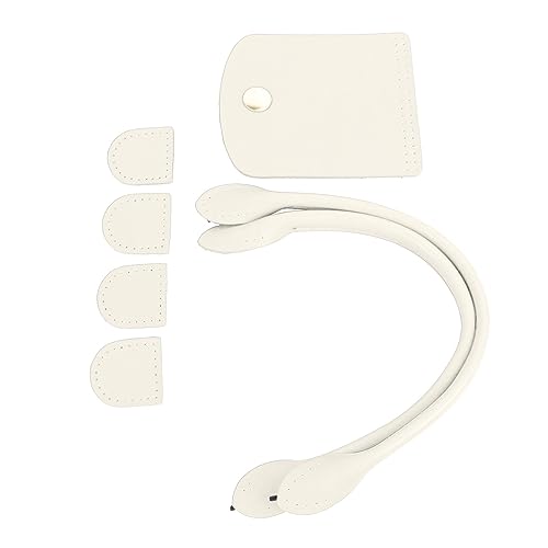 SIXRUN Handtaschengriffe aus Echtem Leder mit Ohrenförmiger Passform, Weiche und Bequeme Handtaschengurte, Einfach per Hand oder Maschine an die Handtasche Nähen (Milchig weißes Splitder Leder) von SIXRUN