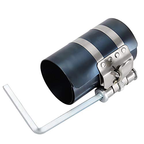 SIXRUN Motor-Kolbenring-Kompressor-Werkzeug-Einbauwerkzeug, 53–175 Mm, 3 Zoll Ratsche, Blau und Silberfarben, 3-Zoll-Kolbenring-Kompressor (4 Zoll) von SIXRUN