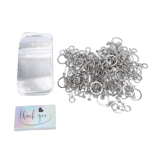 SIXRUN Perlable Keychain Bar Craft Kit mit Dankeskarten und Taschen, Komplettes Handwerkssatz für Do -die Selbstprojekte, Ideal für Geschenke, 120 PCs Set Silber SIXRUN Perlable Keychain Bar Craft Kit mit Dankeskarten und Taschen, Komplettes Handwerkssatz für Do -die Selbstprojekte, Ideal für Geschenke, 120 PCs Set Silber von SIXRUN