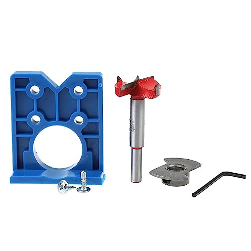 SIXRUN Premium 35 Mm Scharnierkit mit Carbid -Kopfbit- und Blue Hole Locator, Ein Wesentliches Werkzeug für eine Präzise Scharnierinstallation an den Türen des Schranks, Geeignet für Professionelle von SIXRUN