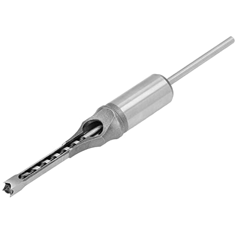 SIXRUN Square Hole Mortiser Drill Bit mit Vierkant-Lochbohrer und Zapfenschneidmaschinen für Holzplatte, mitteldichte Faserplatte, Spanplatte, Holz (6.4mm) von SIXRUN