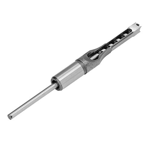 SIXRUN Square Hole Mortiser Drill Bit mit Vierkant-Lochbohrer und Zapfenschneidmaschinen für Holzplatte, mitteldichte Faserplatte, Spanplatte, Holz (9,5mm) von SIXRUN