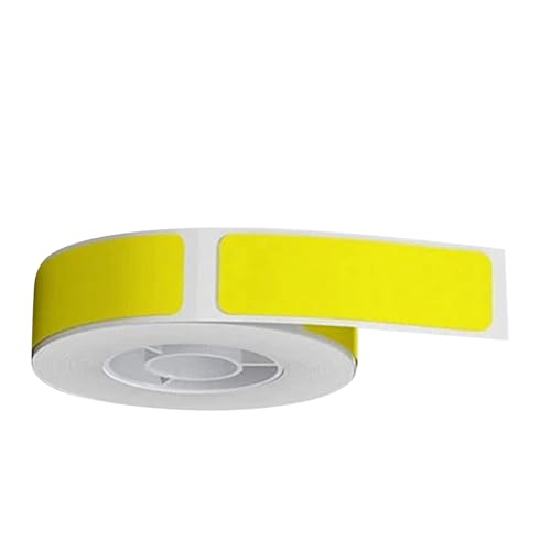 SIXRUN Thermo-Etikett Gegen den Drucker Wasserdichtes Etikett für den Hausorganisator 12 * 40 Mm-60 Spaziergang für Marklife P11 / P12 / P15 und D30 / D25 / / Q30SQ31, Weiß, Blau, Gelb, Rosa (YELLOW) von SIXRUN