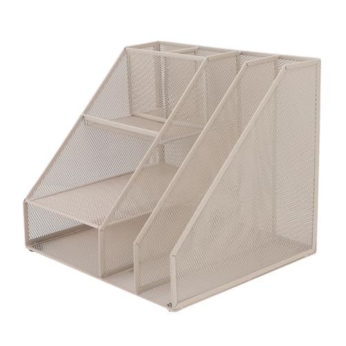 SIXRUN Vertikaler Metalldateiorganisator mit 2 Abschnitten 3 Tabletts 2 Stifthalter für Ordentliche Office Desk Organization SIXRUN Vertikaler Metalldateiorganisator mit 2 Abschnitten 3 Tabletts 2 Stifthalter für Ordentliche Office Desk Organization von SIXRUN