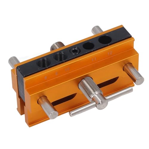 Selbstzentrierende Metrische Doweling -Jig -Kit Einstellbare Bohrungen für Holzworker Aluminiumlegierung Elektrowerkzeugzubehör Jigs (SILVER) (GOLD) von SIXRUN