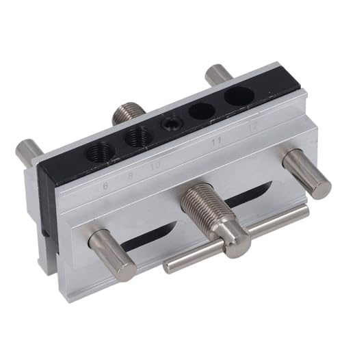 Selbstzentrierende Metrische Doweling -Jig -Kit Einstellbare Bohrungen für Holzworker Aluminiumlegierung Elektrowerkzeugzubehör Jigs (SILVER) von SIXRUN