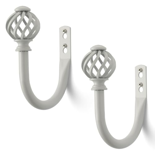 Vorhanghalter, Vogelkäfig, handgefertigt, Metall, Raffhalter, Seitenhalter, Raffhalter für Vorhänge, Wanddekoration, Vintage-Fensterdekoration, Weiß, 2 Stück von SIXZOONM