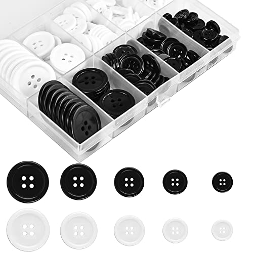 SIYINGSAERY Schwarze Weiße Knöpfe 10/12/15/20/25mm Rund Basis Knopfe Hemdknöpfe Harz 4 Loch Knopf Weiß Schwarz Bastelknöpfe Wäscheknöpfe Set mit Box knopfset für Nadeln Stricken (160) SIYINGSAERY Schwarze Weiße Knöpfe 10/12/15/20/25mm Rund Basis Knopfe Hemdknöpfe Harz 4 Loch Knopf Weiß Schwarz Bastelknöpfe Wäscheknöpfe Set mit Box knopfset für Nadeln Stricken (160) von SIYINGSAERY
