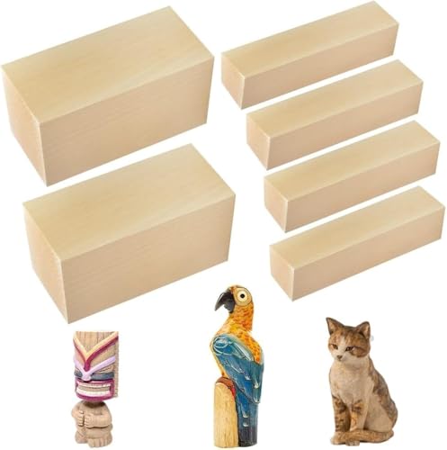 SIYINGSAERY 6 Stk Schnitzholz Holzblöcke Lindenholz 2 Größe Rohlinge Balsaholz zum Schnitzen Unbehandelt Basswood Schnitzholz DIY Holzschnitzen Carving Blocks für Handwerk DIY Schnitzen SIYINGSAERY 6 Stk Schnitzholz Holzblöcke Lindenholz 2 Größe Rohlinge Balsaholz zum Schnitzen Unbehandelt Basswood Schnitzholz DIY Holzschnitzen Carving Blocks für Handwerk DIY Schnitzen von SIYINGSAERY