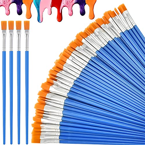 SIYINGSAERY 60 Stück Kleine Breite Flach Pinsel Künstlerpinsel Set 7mm Pinselset Flach Künstler Flachpinsel Klein Set für Acryl-, Wasserfarben- und Ölmalereien, Künstler, Malliebhaber und Anfänger von SIYINGSAERY