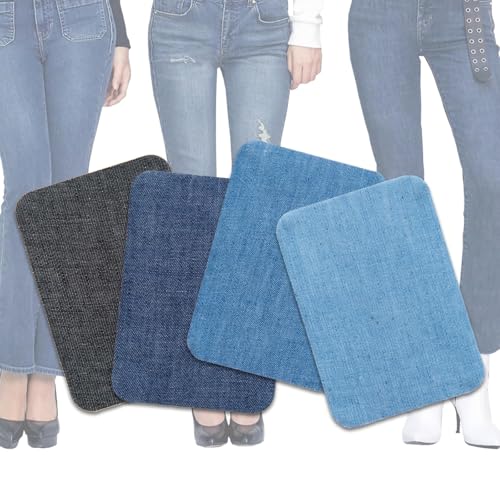 SIYINGSAERY Flicken zum Aufbügeln 16 Stück Bügelflicken Jeans 4 Farben Aufbügel Flicken Jeans Patches Zum Aufbügeln Reparatur Patches Bügeln Aufbügelflicken für Jeans Kleidung Lochreparatur(11*7.5cm) von SIYINGSAERY