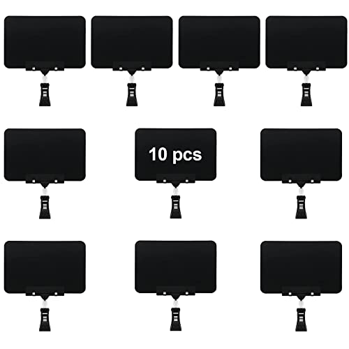 SIYOMG 10 Stück Etikettenhalter Clip, Etiketten Clips Label Halter, Drehbar Label Halter, Abnehmbare Clips Etiketten, Kunststoff Tafelschild mit Clip für Geschäft, Party, Büro, Ausstellung von SIYOMG